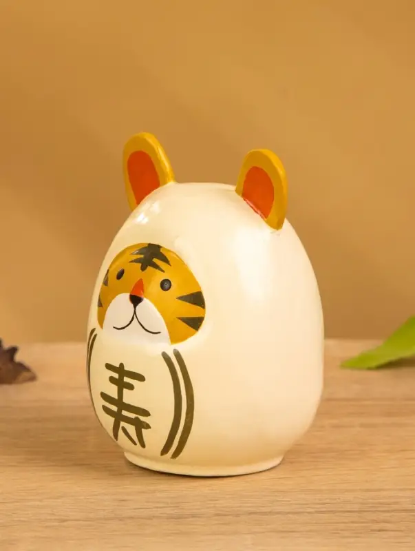 Деревянная кукла кокеши "Тигренок" цв. белый, 6х6х9 см