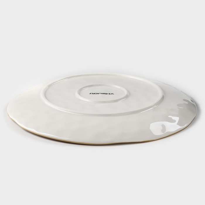 Тарелка фарфоровая Доляна Organic Gold, d=27,5 см, цвет белый