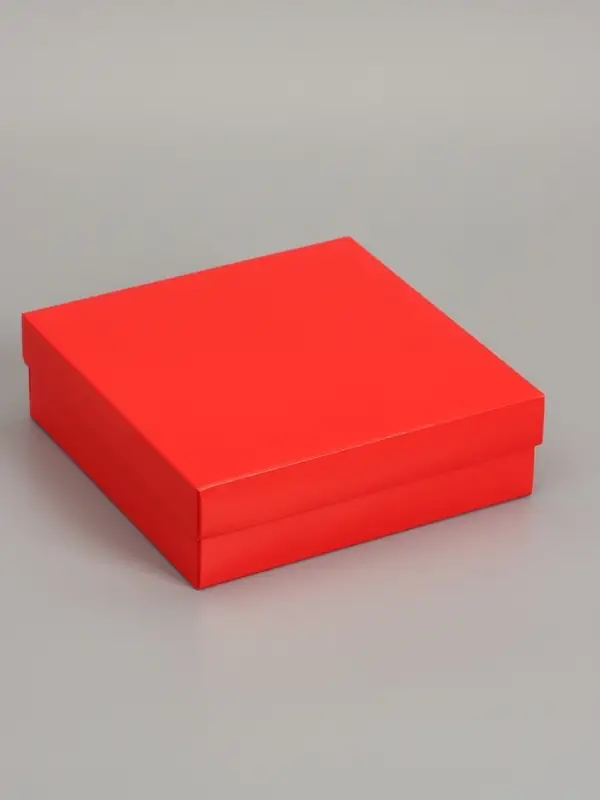Коробка складная, крышка-дно, красная, 20 х 20 х 6 см