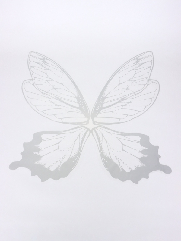 Декор флористический для букетов, "Крылья бабочки", серебро, 50х56 см