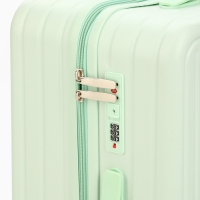 Чемодан 24", PС, 42*27*66, отд на молнии, код замок, 4 колеса, св. зеленый