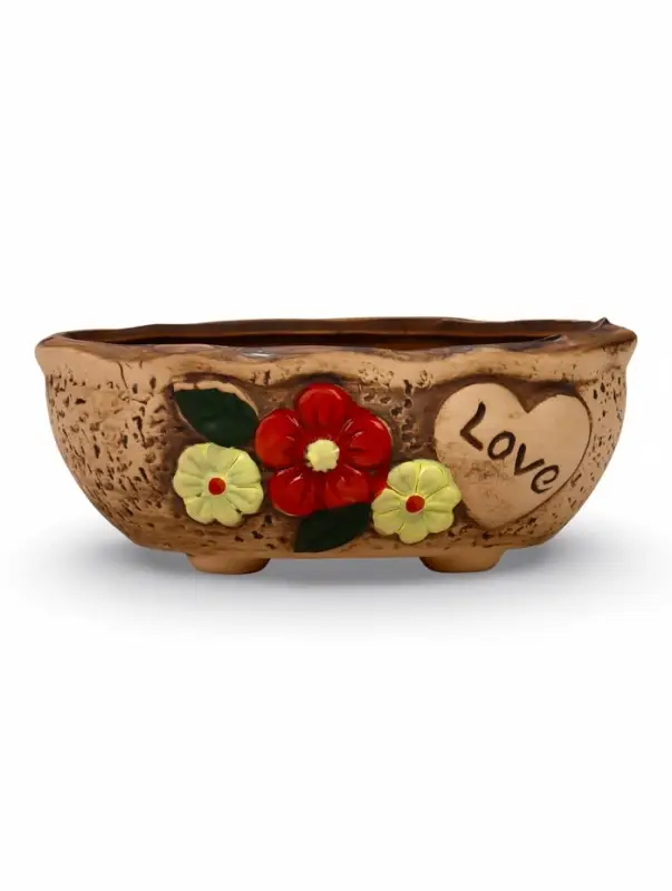 Декоративный горшок для цветов LOVE, 17&times;11.5&times;7 см, керамический, Greengo