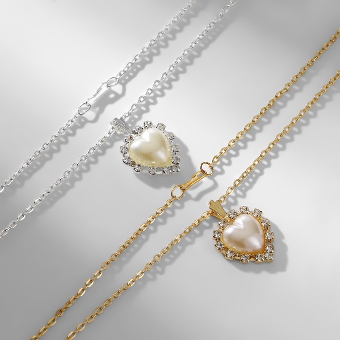 Кулон &laquo;Выбражулька&raquo; сердце объемное, 40 см, цвет МИКС