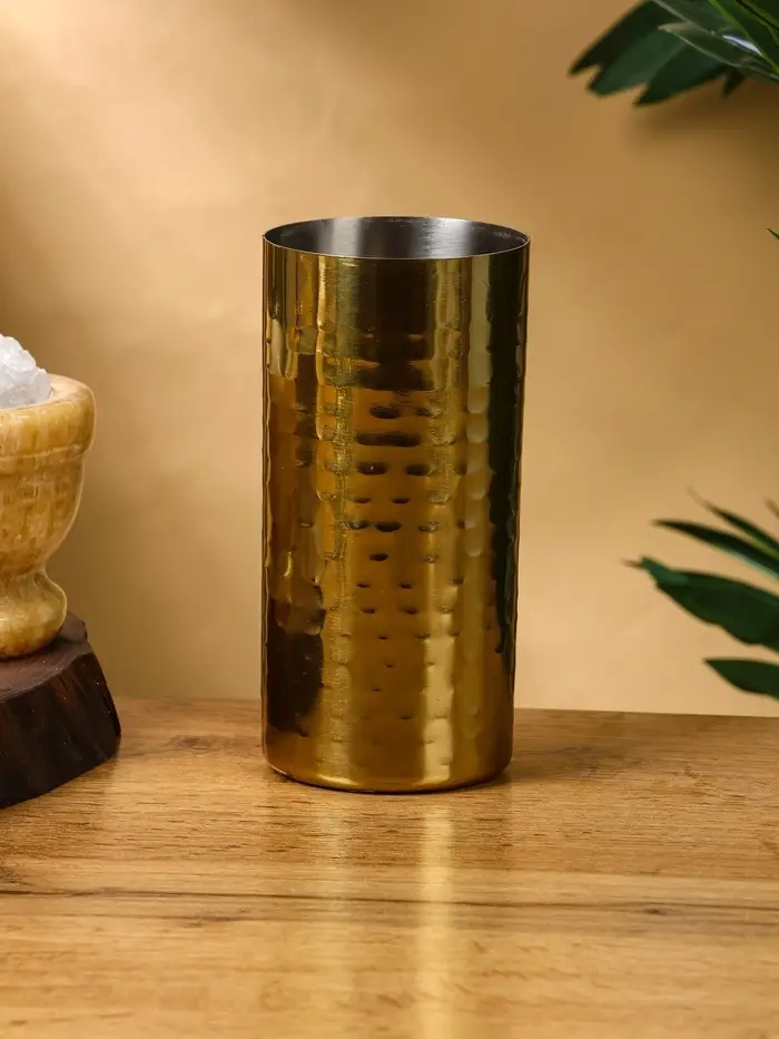 Шейкер "Золото" нержавеющая сталь 7х7х23 см