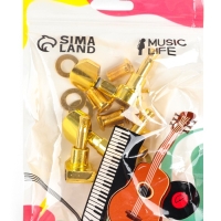 Комплект одиночной колковой механики Music Life, золотистые, 3+3