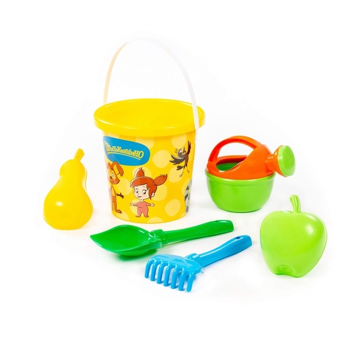 Песочный набор игрушек &laquo;Простоквашино&raquo;, 6 предметов: ведро, лопатка, грабельки, формочки, лейка, МИКС