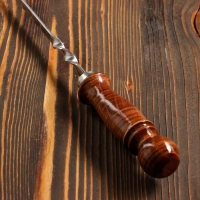 Кочерга узбекская, 40/1 см, полная длина 62 см, сталь 3 мм, с деревянной ручкой, с узором