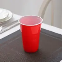 Стакан одноразовый пластиковый &laquo;Факел Экстра&raquo;, 500 мл, красно-белый