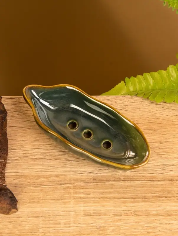 Соусник "Листочек"  керамика, цв. зелёный, 11х4х2,5 см