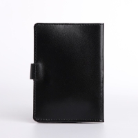 Обложка для паспорта на кнопке, цвет чёрный