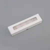 Коробка для 5 конфет с окном, с тонкими разделителями, белый 21&times;5.5&times;3.3 см