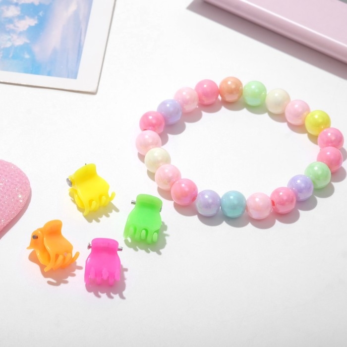 Комплект детский &laquo;Выбражулька&raquo; 5 предметов: 4 крабика,1 браслет, радуга, цвета МИКС