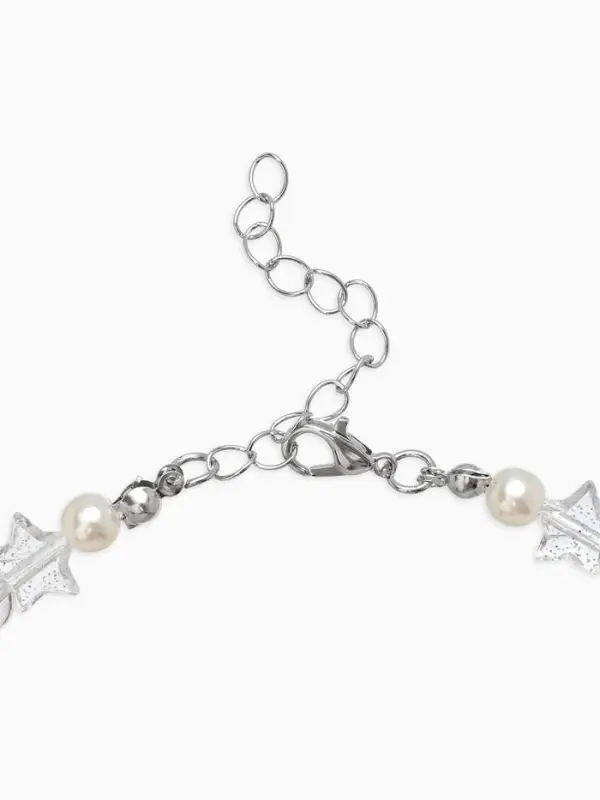 Бусы детские "Выбражулька" стиль, бабочка, цвет бело-розовый в серебре