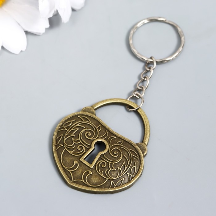 Брелок для ключей на кольце &laquo;Сердце-замочек&raquo;, металл, 4.2&times;3.5 см, МИКС