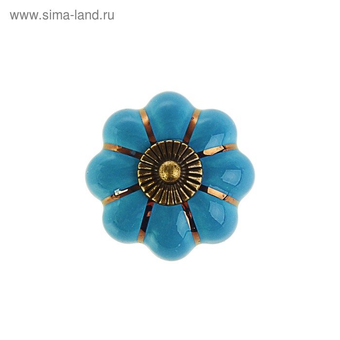 Ручка-кнопка Ceramics 001, керамическая, синяя