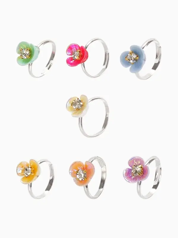 Кольцо детское &laquo;Орхидея&raquo;, цвет МИКС в серебре