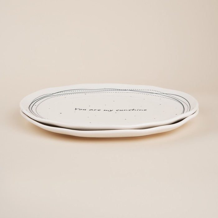 Набор тарелок фарфоровых SL Home &laquo;Милый дом&raquo;, d=27 см, цвет белый