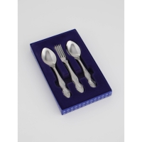 Набор столовых приборов &laquo;Тройка&raquo;, 12 предметов, толщина 2 мм, цвет серебряный