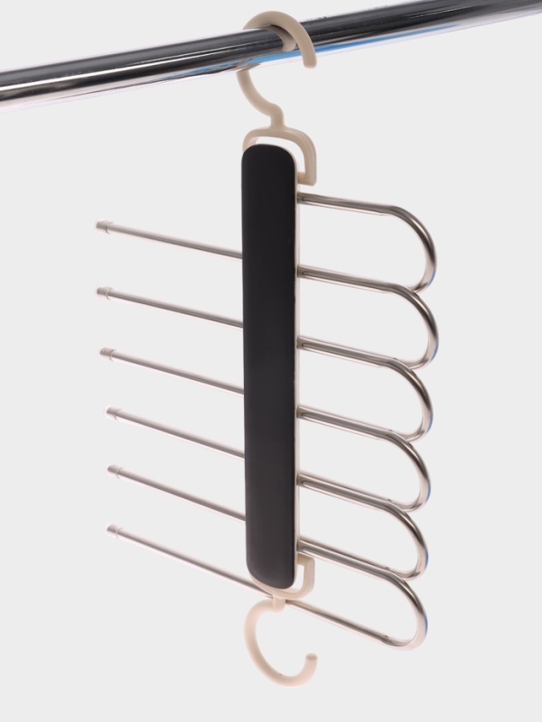 Вешалка для брюк многоуровневая, трансформер 31,5х31х6 см, 6 уровней, цвет черный