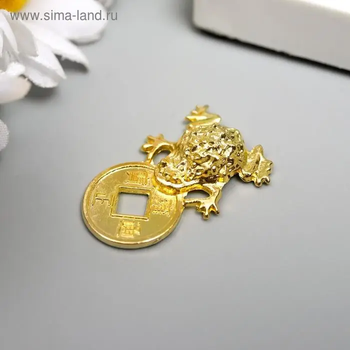Кошельковая мелочь "Жаба с монетой"1,5х2,5х0,3 см