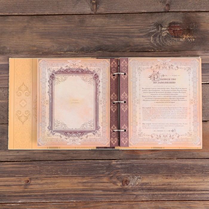 Родословная книга с рамкой под фото &laquo;Семейная летопись&raquo;, 22,5 х 23,7 см.