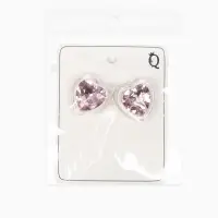 Серьги "Кристалл" сердце, цвет прозрачно-розовый