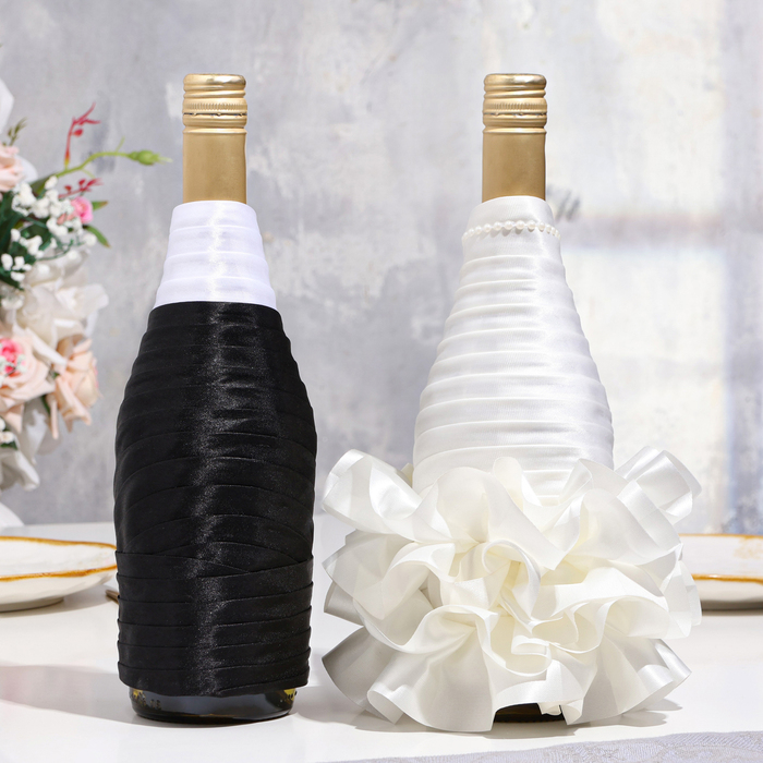 Украшения на шампанское "Элит-тубы" платье с юбкой айвори (2 шт, )