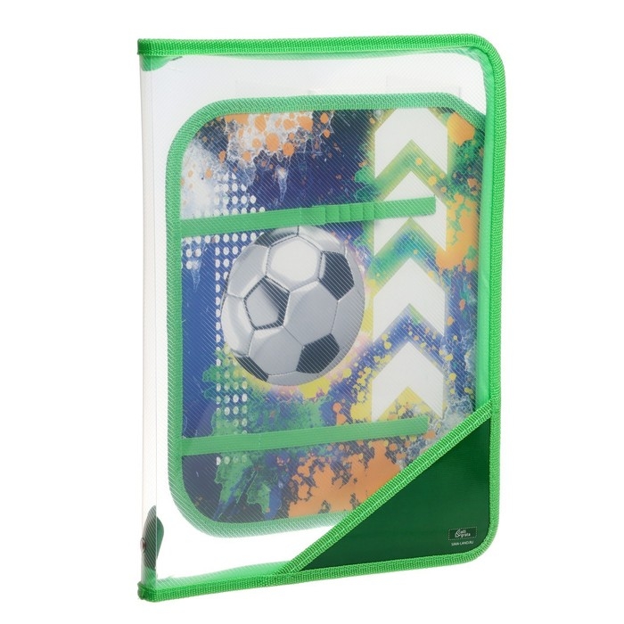 Папка для труда А4, 325 х 230 х 25 мм, молния вокруг, откидная планка, пластиковая, ПТР-1, Calligrata Папка для труда А4, 325 х 230 х 25 мм, молния вокруг, откидная планка, пластиковая, ПТР-1, Calligrata "Мяч"