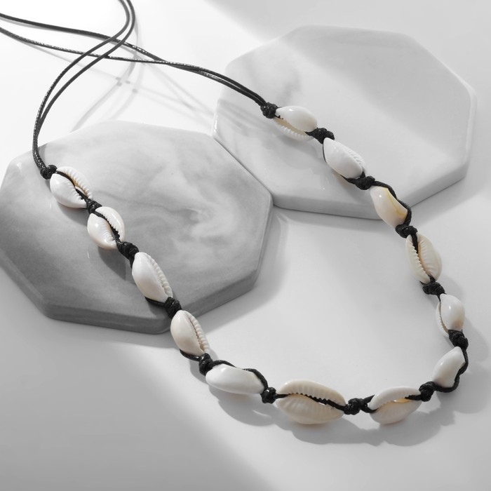 Бусы «Морские» из ракушек, цвет чёрно-бежевый, 75 см Бусы «Морские» из ракушек, цвет чёрно-бежевый, 75 см
