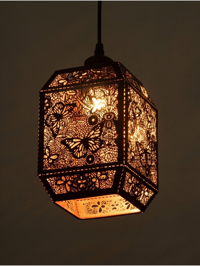 Светильник "Кэлшот" (Бабочки) 1х40Вт Е27 черный 13х13х20+100см