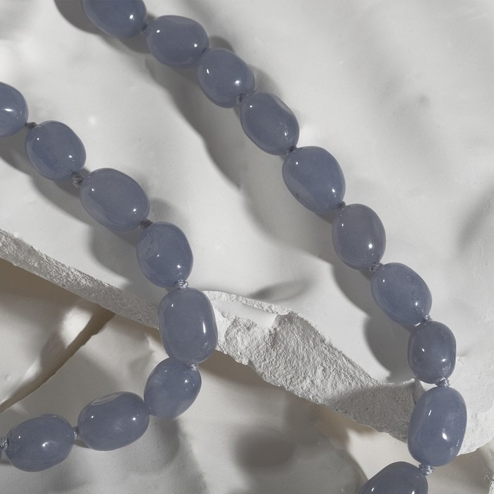 Бусы галтовка через узел &laquo;Кварц &raquo; окрашенный, цвет серый, 45см