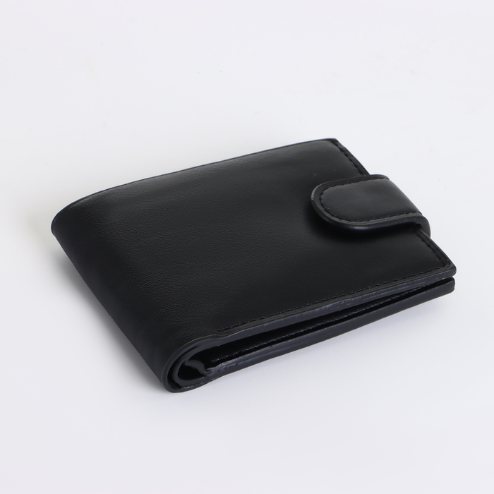 Портмоне мужское на кнопке, цвет чёрный Портмоне мужское на кнопке, цвет чёрный