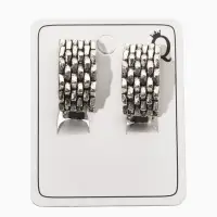 Клипсы "Винтаж" плетение, цвет чернёное серебро