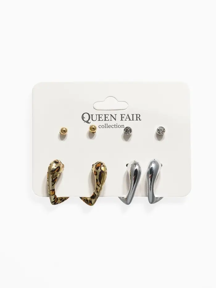 Набор серьги 4 пары &laquo;Сердце&raquo; бусины, цветной