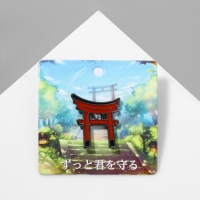 Значок &laquo;Япония&raquo; врата, цвет чёрно-бордовый в чёрном металле