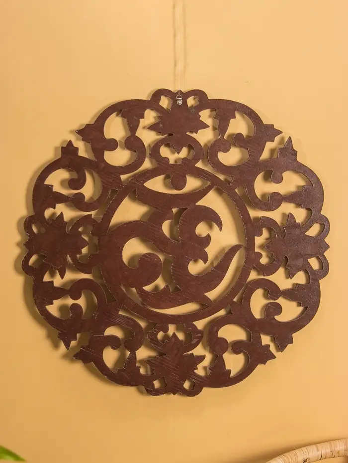 Панно "Ом" МДФ, 60х60х1 см, коричневый