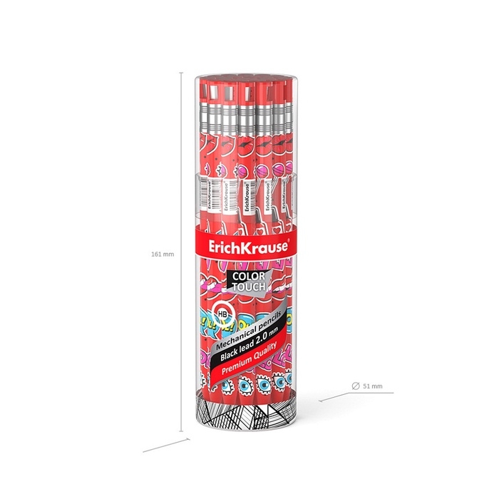 Карандаш механический НВ, 2,0 мм, ErichKrause ColorTouch Sweet love, с точилкой, корпус " Soft-touch" с дизайном