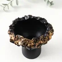 Подсвечник для тонкой свечи &laquo;Девочка в венке малая&raquo;, 7.5&times;9&times;8 см, чёрный