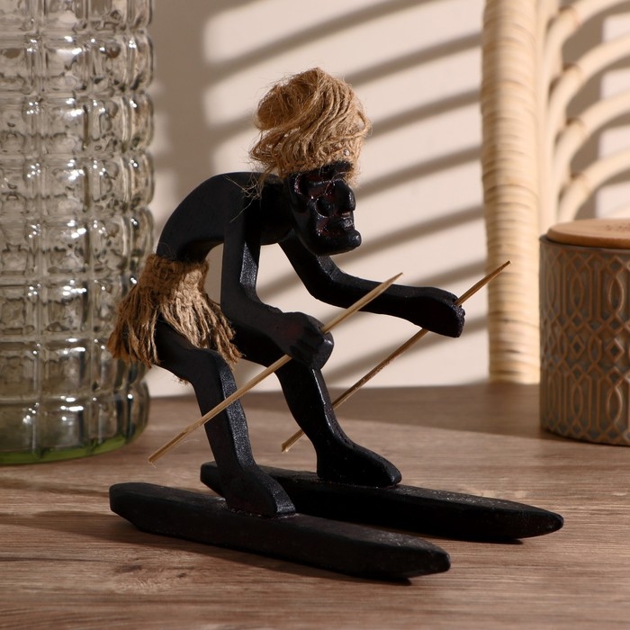 Сувенир &laquo;Абориген-лыжник&raquo;, 15 см, дерево