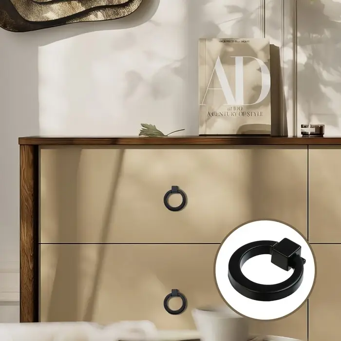 Ручка-кнопка ТУНДРА РК045BL, черная