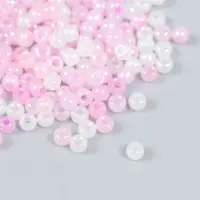 Бисер стекло 6/0 "Розовый меланж" 10 гр