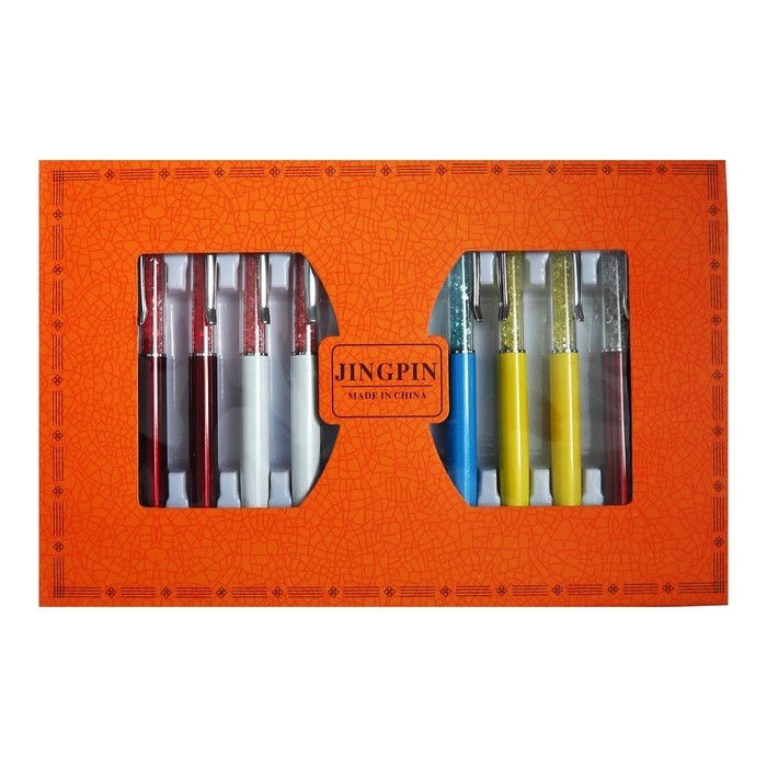 Ручка подарочная, шариковая, поворотный корпус, со стразами и стилусом, МИКС