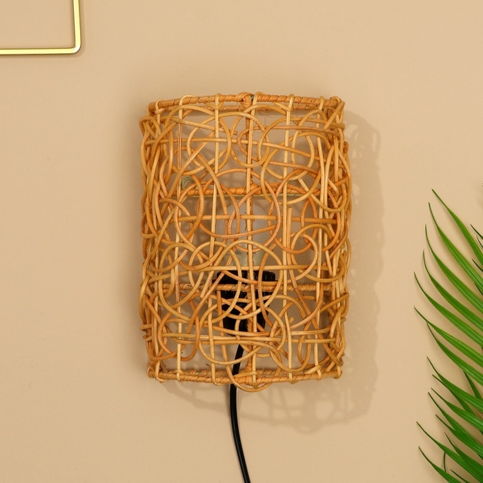 Светильник настенный из ротанга "Нить Ариадны" 1х120Вт, Е27, 16х10х23 см