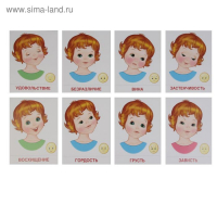 Демонстрационные картинки "Чувства и эмоции" 16 картинок с текстом, 173х220мм