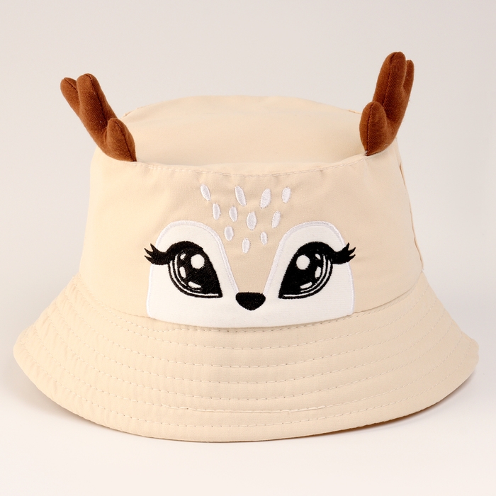 Панама детская для девочки &laquo;Олененок&raquo;, с рожками р-р 48-50