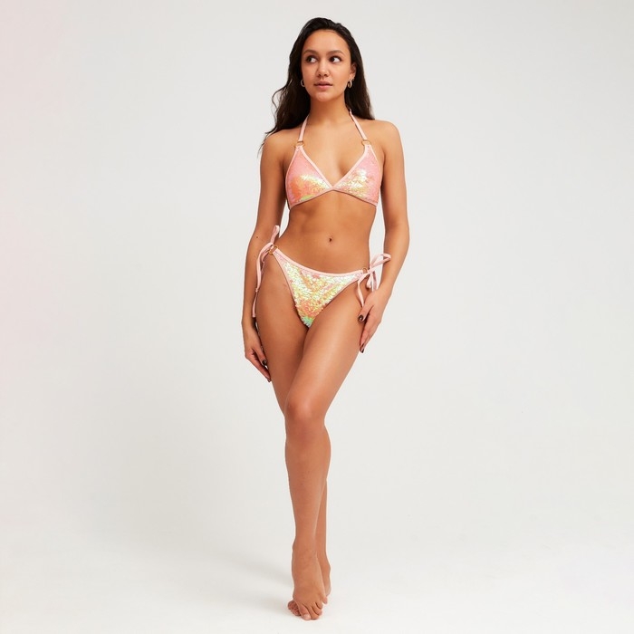 Купальник женский раздельный MINAKU с пайетками цвет розовый, размер 46 Купальник женский раздельный MINAKU с пайетками цвет розовый, размер 46