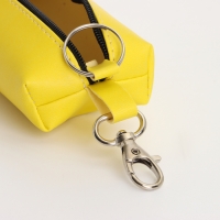 Ключница на молнии, длина 16 см, кольцо, карабин, цвет жёлтый