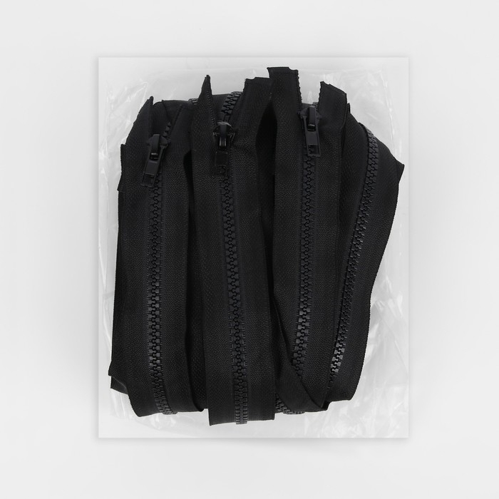 Молния &laquo;Трактор&raquo;, №5, разъёмная, 2 замка, замки автомат, 90 см, цвет чёрный, цена за 1 штуку