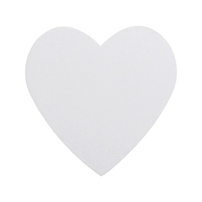 Холст на картоне с магнитои Сердце 7,5 см, хлопок 100%, акриловый грунт, набор 4 штуки, BRAUBERG
