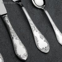 Набор столовых приборов &laquo;Посольский&raquo;, 24 предмета, декоративная коробка, цвет серебряный